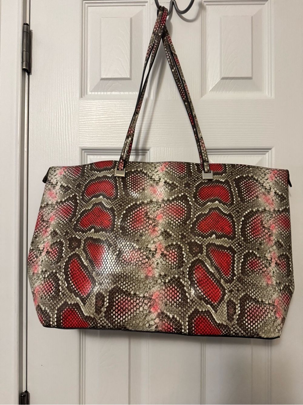 Christian Siriano New York faux Snakeskin Print Tote Bag Large Shoulder Purse - Picture 4 of 7